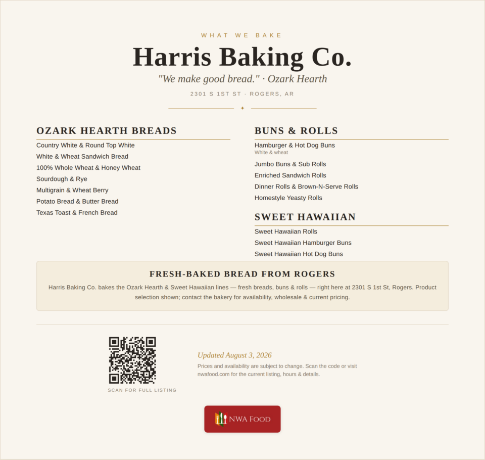 Harris Baking Co breads & rolls